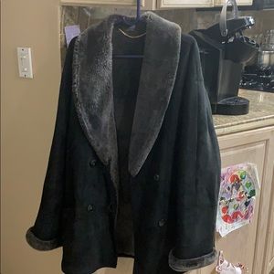 Brand new blackish grey shearling coat size medium